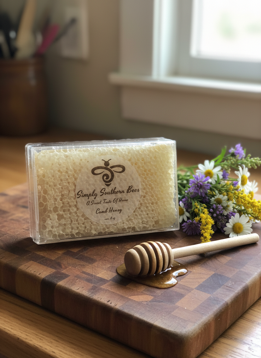 Cut Comb Honey 4x2 Square